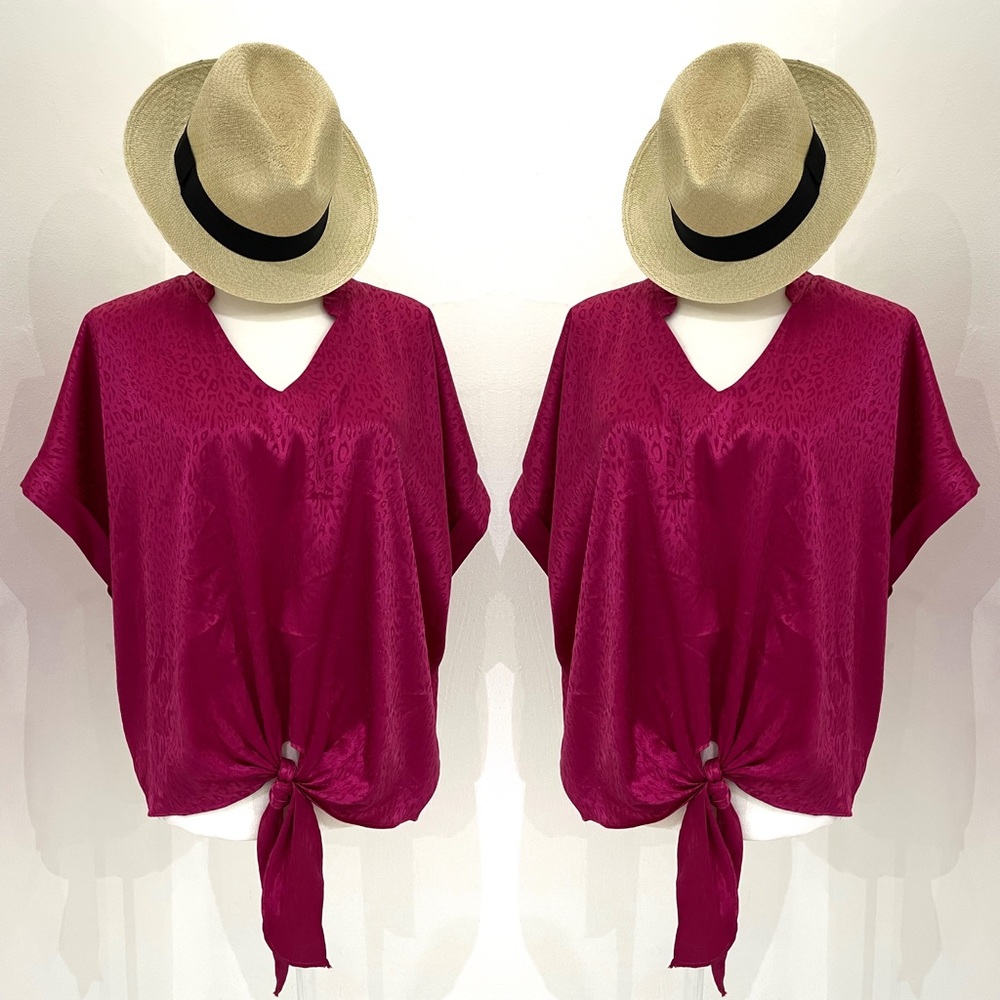 Fuchsia oversized one size blouse